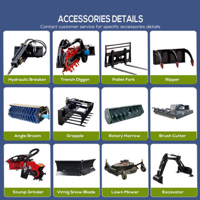 Official Small Skid Steer Loader with Multi-Function Attachment Huade Hydraulic Valve