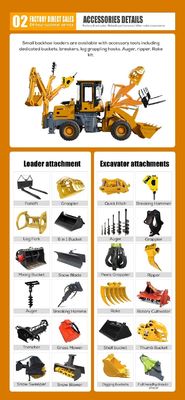 Manufacturing Plant Mini Backhoe Loader with 3 cbm Bucket Capacity and Front Loader