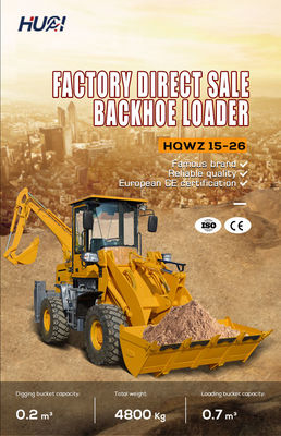 4 Wheel Drive 2 Ton Backhoe Loader with and Min. Turning Radius 000 mm