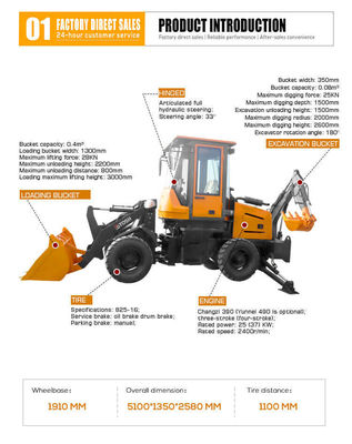 4x4 Attachment Front End Loader With Backhoe Mini Backhoe Loader