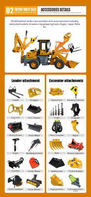 HQ-WZ-15-26 Backhoe Loader Multifunctional Backhoe Excavator With 500mm Wheel Distance