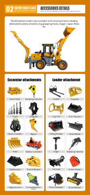HQ-WZ-20-28 Mini Backhoe Loader Excavator with 37 KW and 500 mm Min. Turning Radius