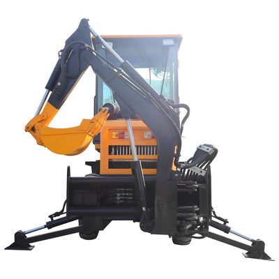 Gradeability 30° HQ-WZ-8-12 Construction Mini Loader Backhoe Loader With Backhoe