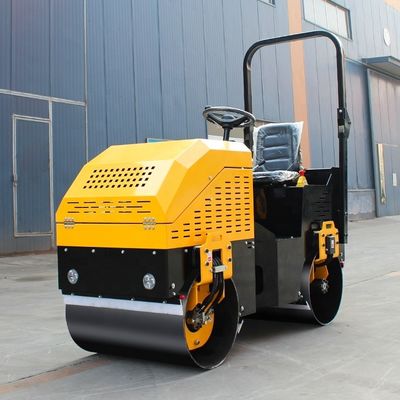1000kg Vibratory Mini Road Compactor Double Drum Ride On Road Roller for Construction