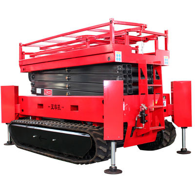 High Operating Efficiency 10 Meter Scissor Lift Electric Table Mobile Self Propel Driving