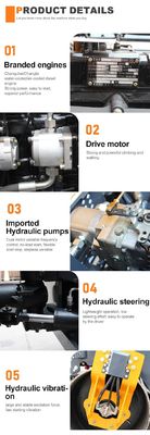 Highly 1.5-2 Ton Small Double Drum Road Roller Compactor with Hydraulic Vibration Mode