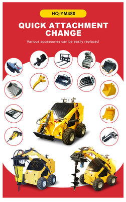 Construction Works Mini Skid Steer Wheel Loader with HQ Hydraulic Valve and Epa Engine