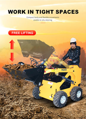 Construction Works Mini Skid Steer Wheel Loader with HQ Hydraulic Valve and Epa Engine