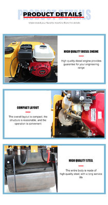 YL600 Single Drum Industrial Compactor Machine with 425mm Drum Diameter and EPA Engine