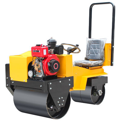 Mini Double Drum Vibratory Road Roller Compactor for Soil Asphalt Compaction 0.7Ton