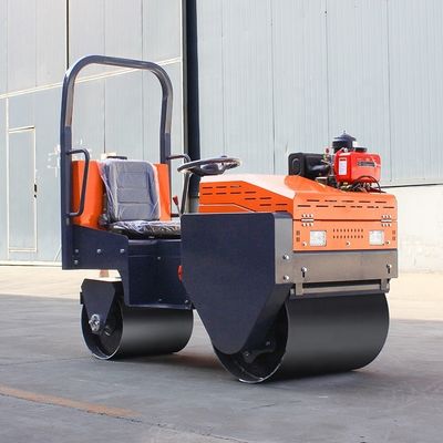 Electric Start 0.8 Ton Diesel Double Drum Ride On Road Roller for Smooth Operation