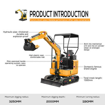 Standard Rated Speed Mini Digger Compact Crawler Excavator with Free Shipping