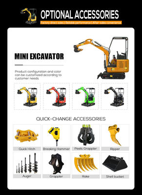 Standard Rated Speed Mini Digger Compact Crawler Excavator with Free Shipping
