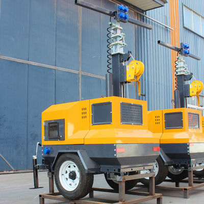 60 Ra Manual Lighting Tower With Trailer Tower Lighting For Mining 4000 Hours Lifespan