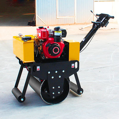 Walk Behind Single Drum Roller HQ-YL600C Vibratory Road Roller 0.3 Ton with 5.5 KW Power
