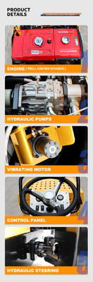 70Hz Excitation Frequency 1.5t Dual Wheel Fully Hydraulic European Standard Engine Road Roller