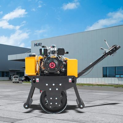 High Walk Behind Single Drum Vibratory Roller With Steel Wheel Size And Free Shipping