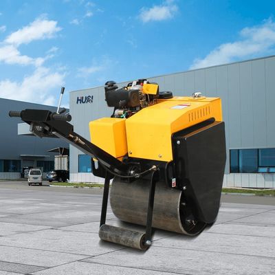 High Walk Behind Single Drum Vibratory Roller With Steel Wheel Size And Free Shipping