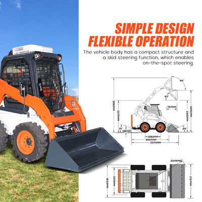 Super Power Electric Mini Skid Steer Loader Compact Skid Steer Loader Front Mini Loader